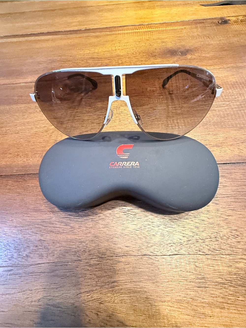 Carrera Silver Frame Sunglasses with Brown Gradient Lenses